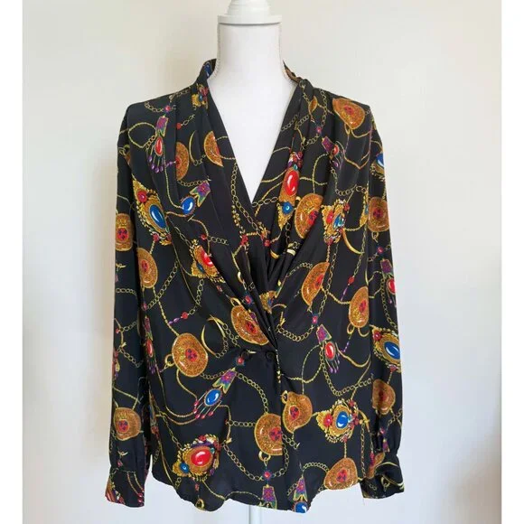 Vintage Marlis Silky Women's Shirt – 1980s-90s - Picture 3 of 13